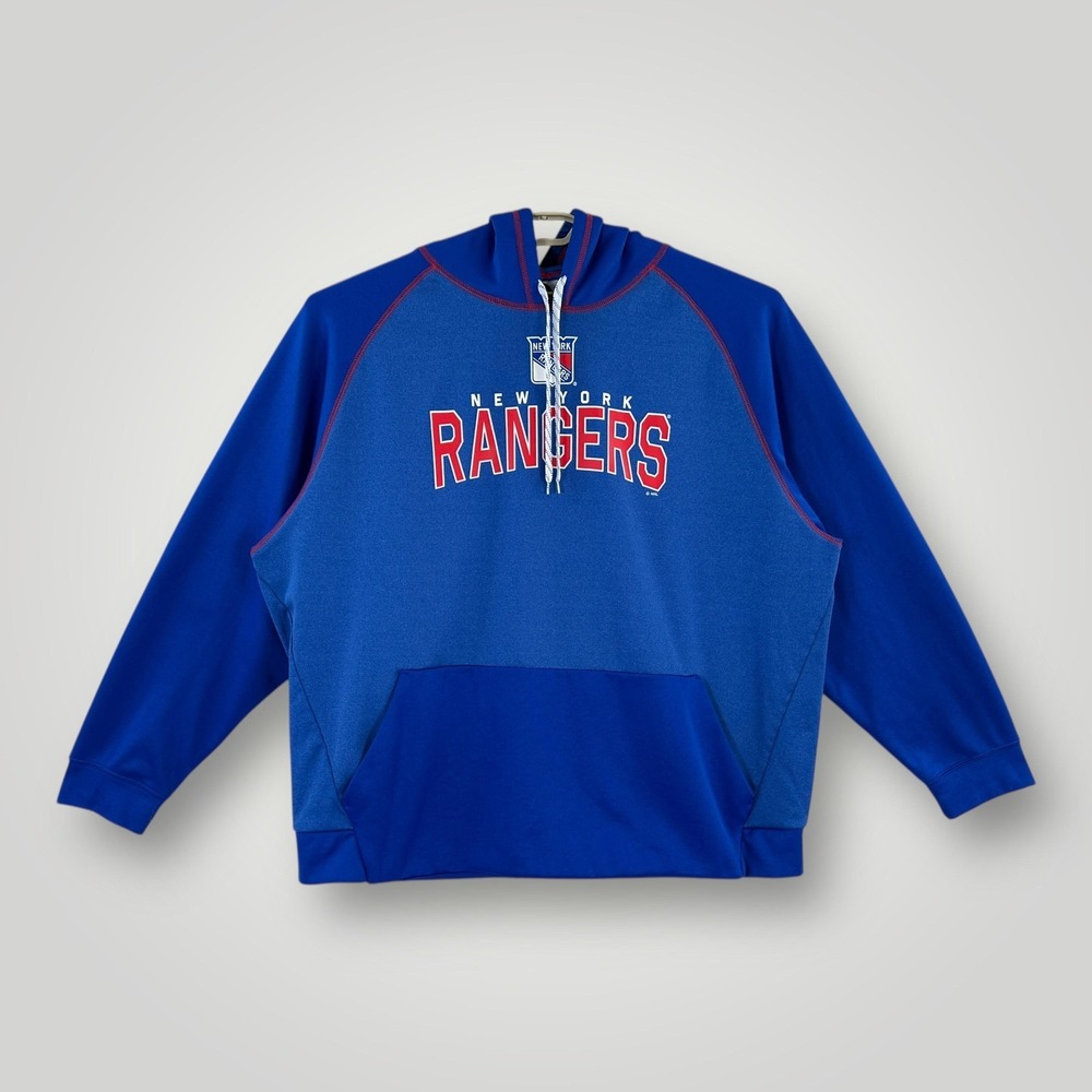 New York Rangers Hoodie Mens 3XL Blue NHL Hockey Pullover Fleece Kangaroo Pocket